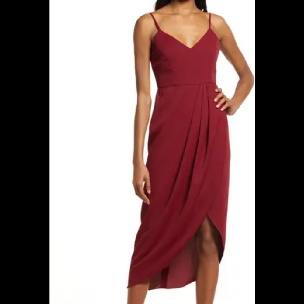 Lulu’s Reinette midi dress in burgundy